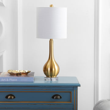 Dylan 25" Metal/Crystal Teardrop LED Table Lamp - JONATHAN Y